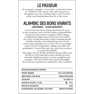 Le Passeur Lascabanes 2019 #4 70cl (04/2024)