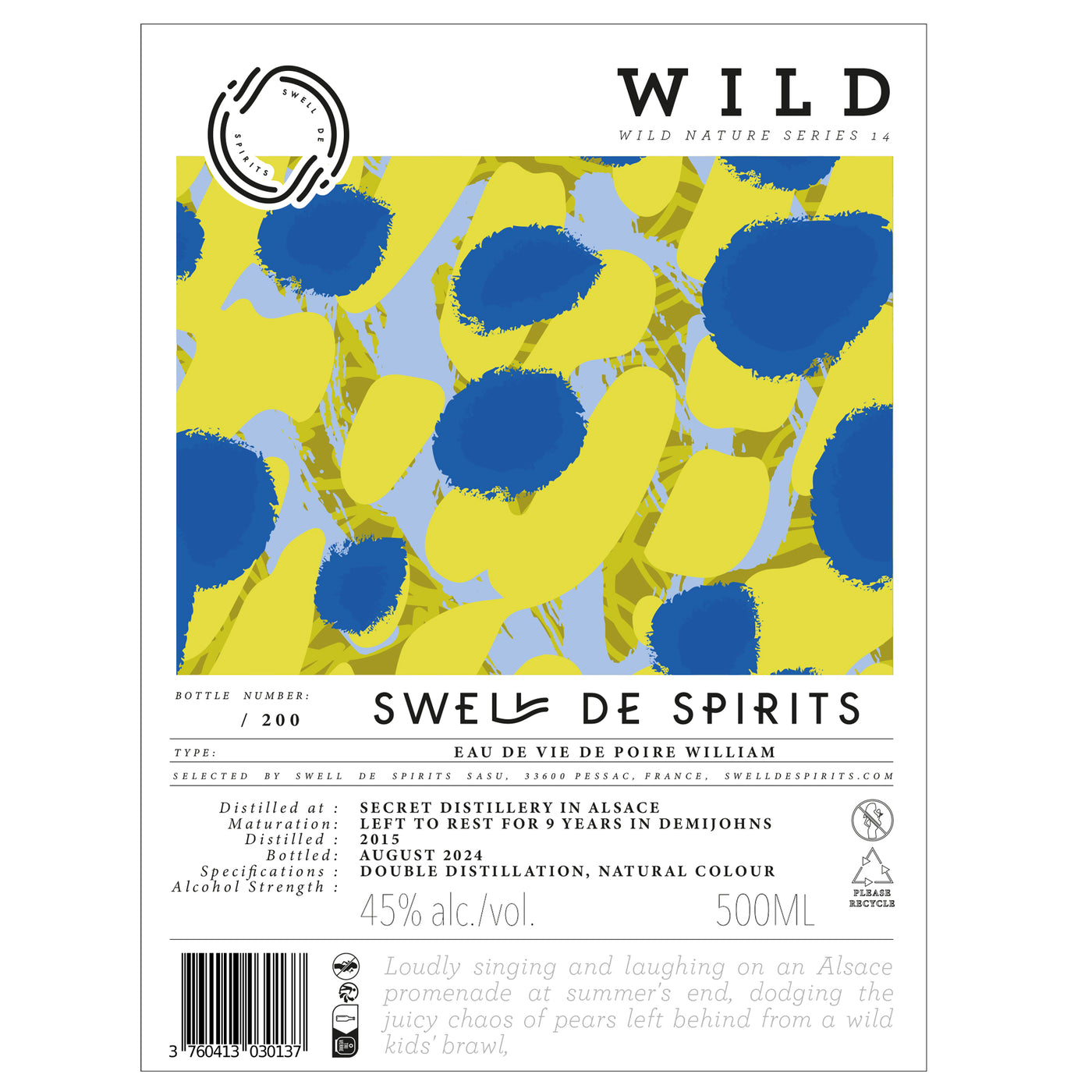 Swell de Spirits Wild Nature #14 Secret Distillery (Elsass) Poire 2015 50cl